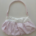 pink gingham button bag