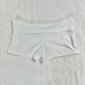mini foldover shorts