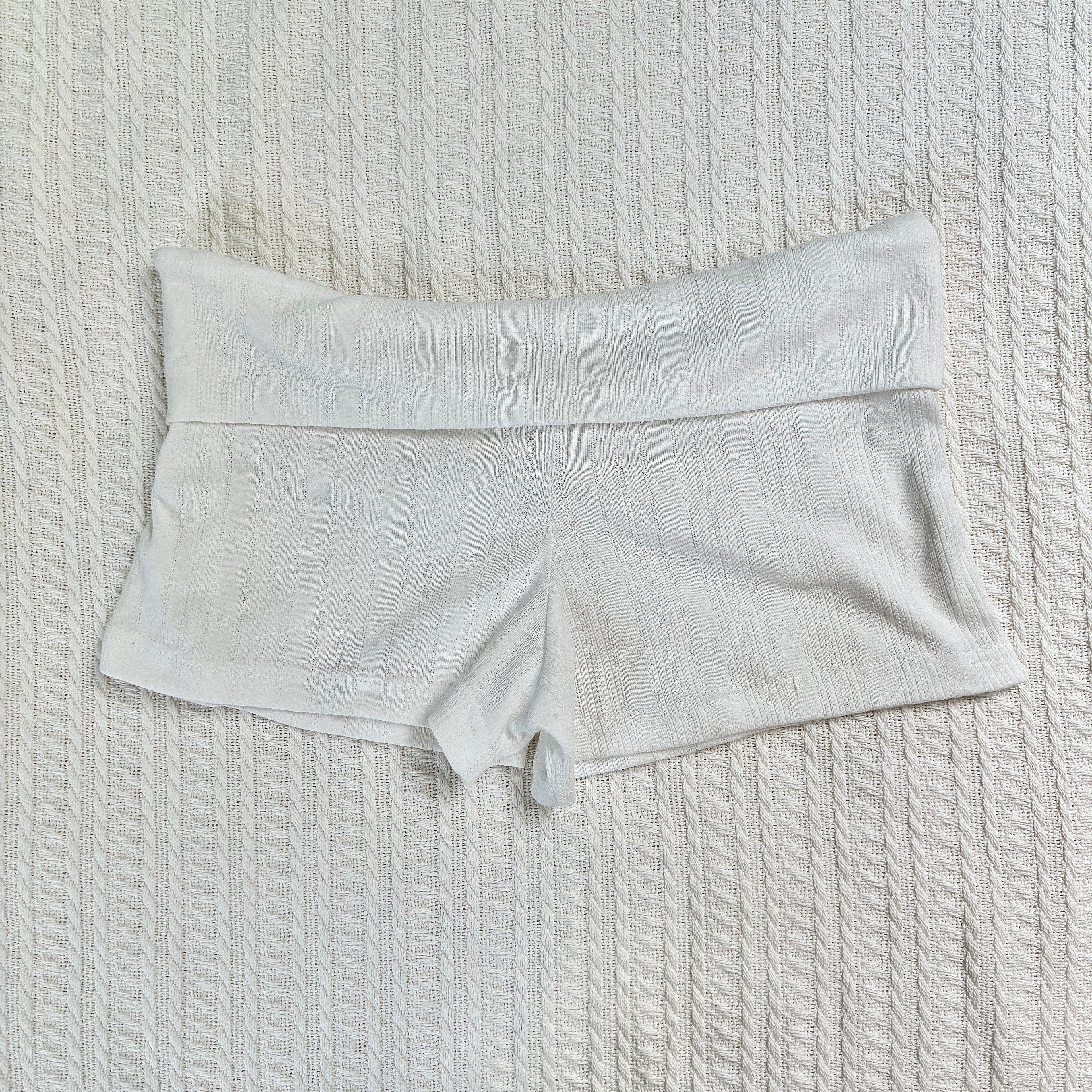 mini foldover shorts