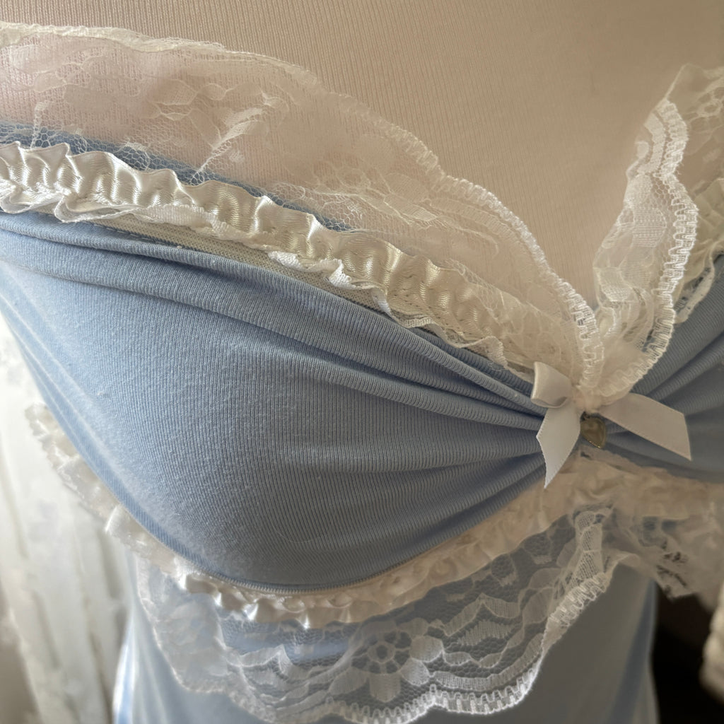 baby blue babydoll top
